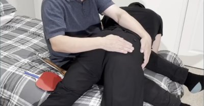 Thomas Spanked in Black Trousers